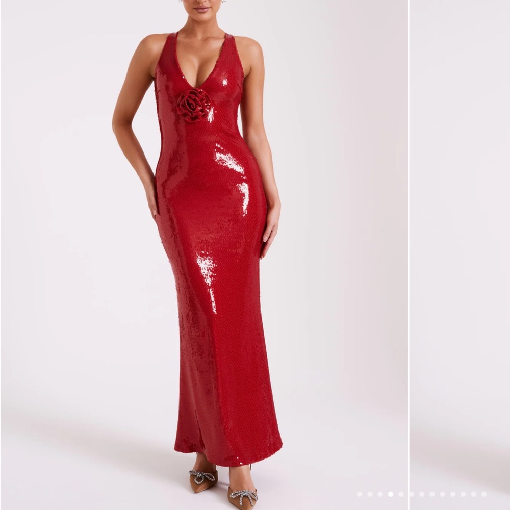 Meshki
ELIZA Rose Sequin Maxi Dress - Red